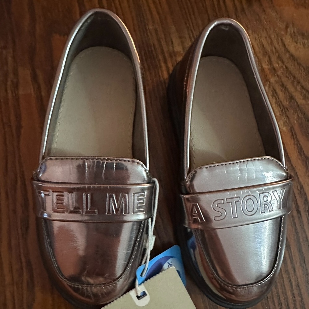 Zara Metallic Loafers baby size 5